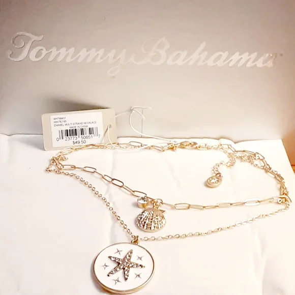Tommy Bahama Gold Seashell Starfish Necklace Pendant 🐚⭐